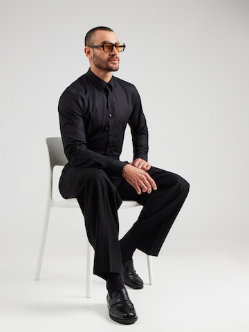 HUGO Kitsas lõige Triiksärk 'Elisha', värv must