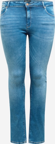 ONLY Carmakoma - Regular Calças de ganga 'Laola' em azul: frente