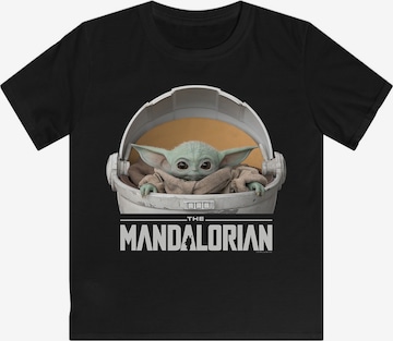 F4NT4STIC Shirt 'The Mandalorian Baby Yoda Pod' in Black: front