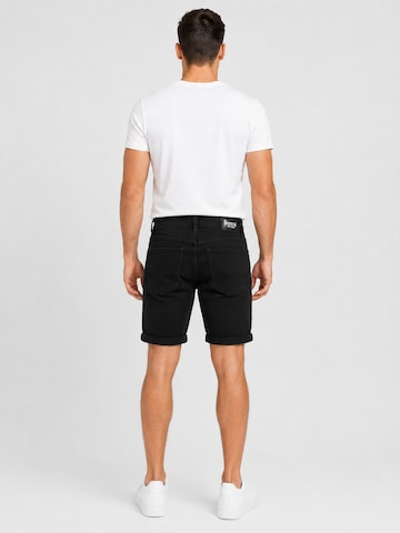 Boxeur des Rues - regular Vaquero 'Herren Jeansshorts Boxeur des Rues San Francisco, Slim Fit, Schwarz, Kratzeffekt' en negro
