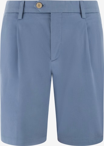 Boggi Milano Slim fit Pleat-front trousers 'B Sustainable' in Blue: front