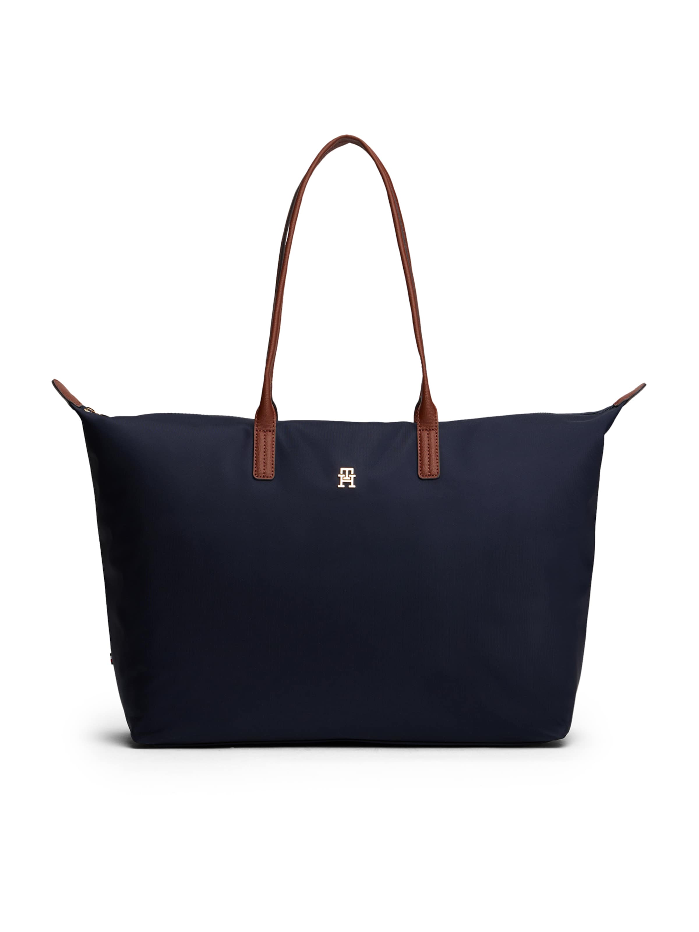 TOMMY HILFIGER Shopper in marine / braun / gold, Produktansicht