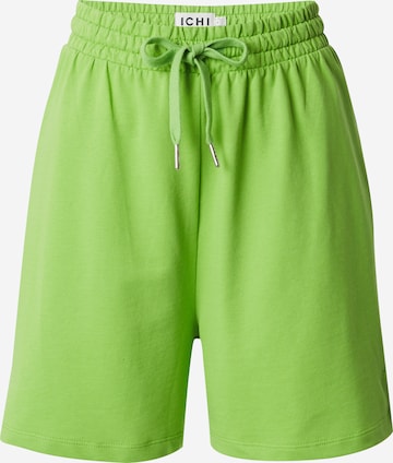 ICHI Regular Панталон 'OCIE' в зелено: отпред