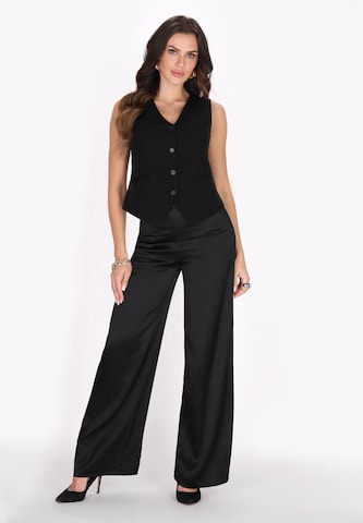 Gilet da completo di faina in nero