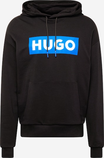 HUGO Blue Sweatshirt 'Nalves' i azur / svart / off-white, Produktvy