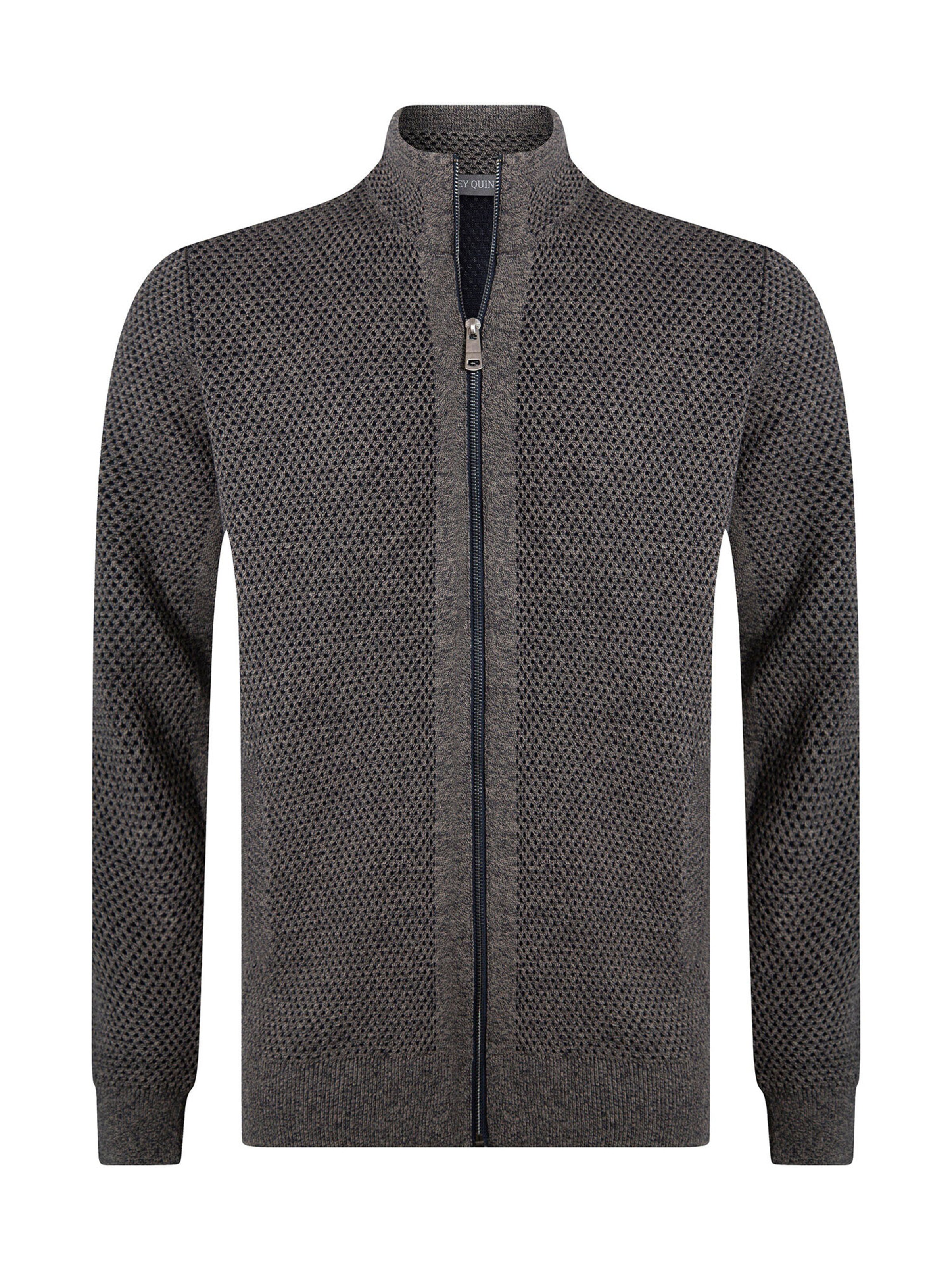 Jacey Quinn Плетена жилетка в сиво: отпред