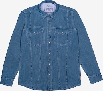 Checker Regular Fit Hemd ' Dynasty Denim ' in Blau: Vorderseite