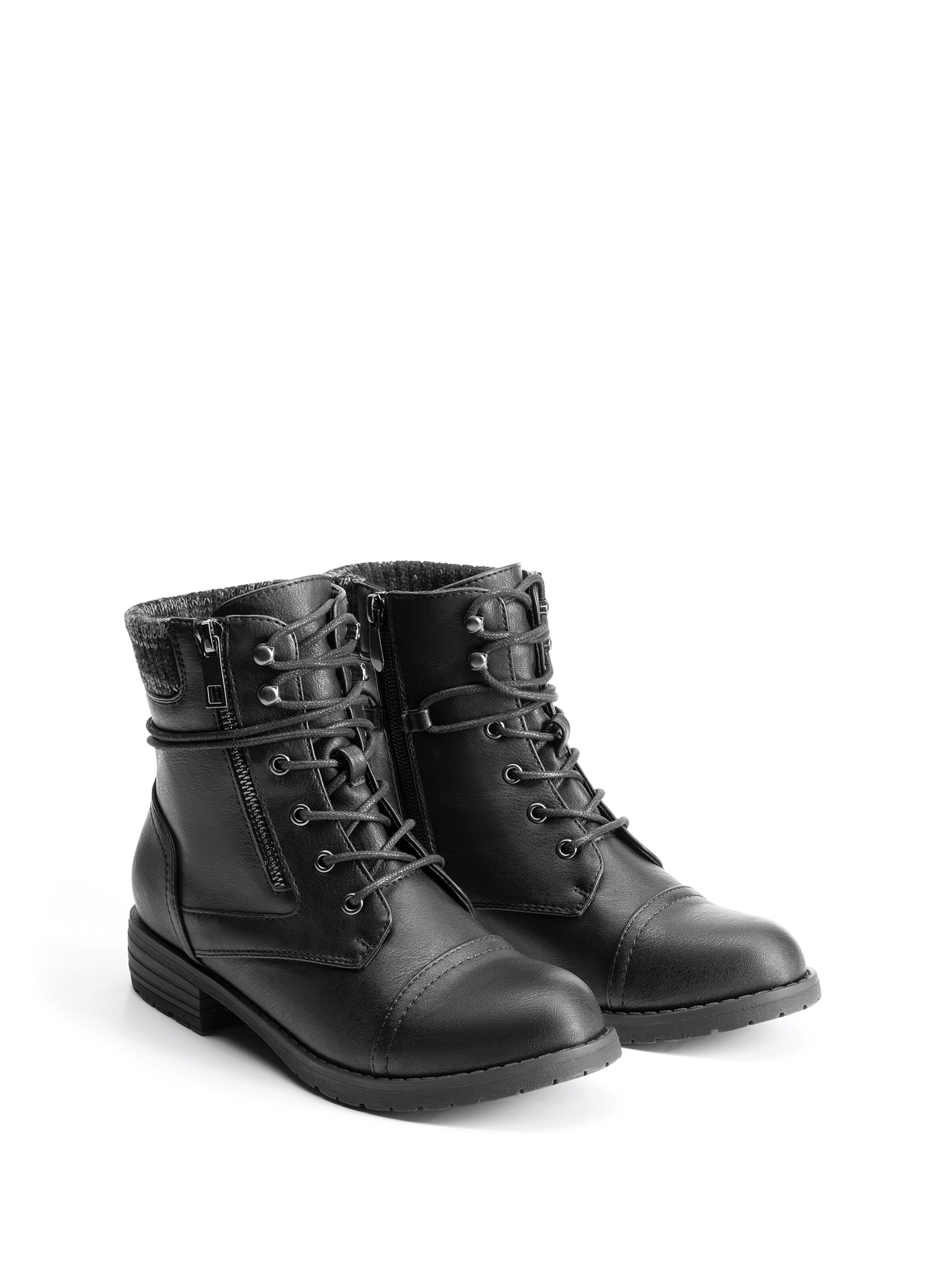 Dream Pairs Lace-Up Ankle Boots in Black
