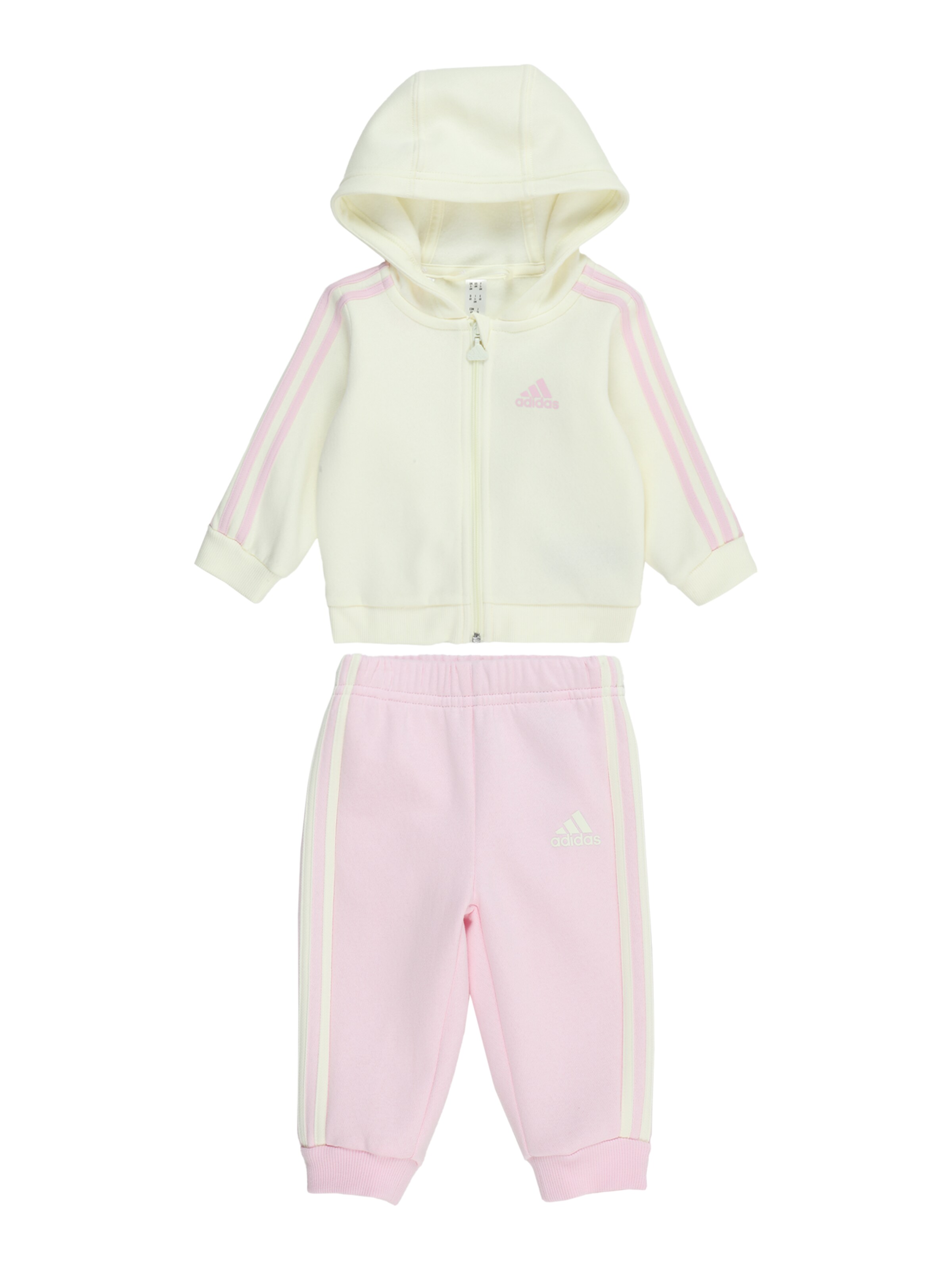 Completo per l'allenamento 'Essentials Full-Zip Hooded Jogger' di ADIDAS SPORTSWEAR in rosa: frontale