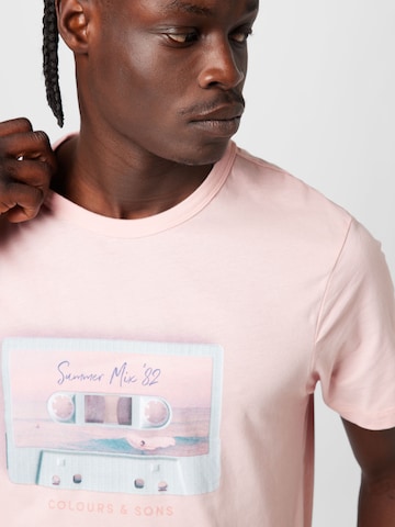 T-Shirt COLOURS & SONS en rose