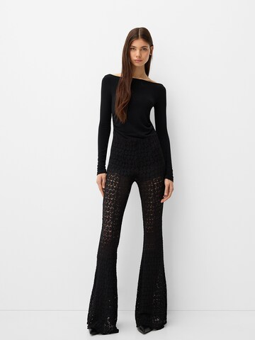 évasé Pantalon Bershka en noir
