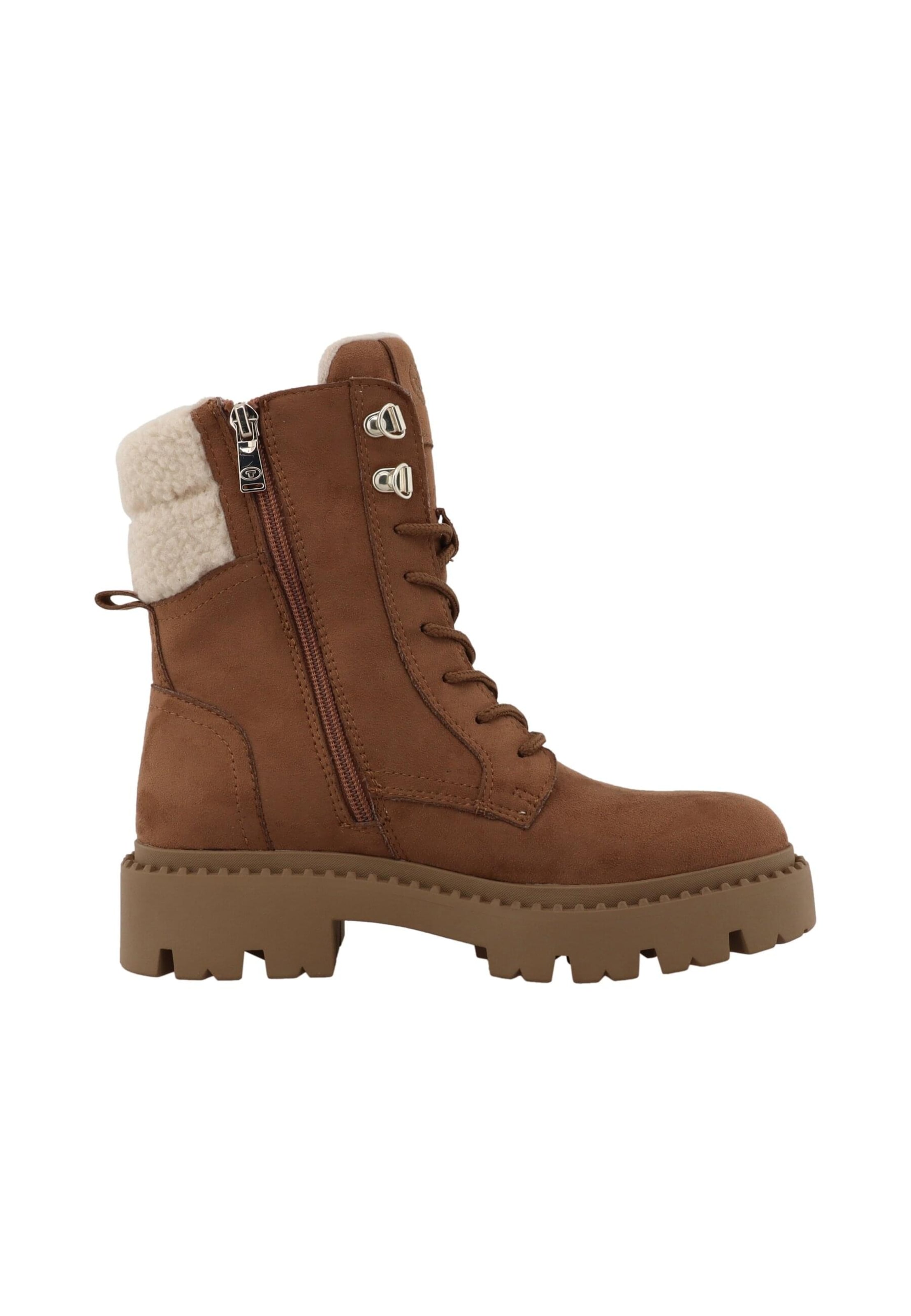 TOM TAILOR Schnürstiefelette in Braun