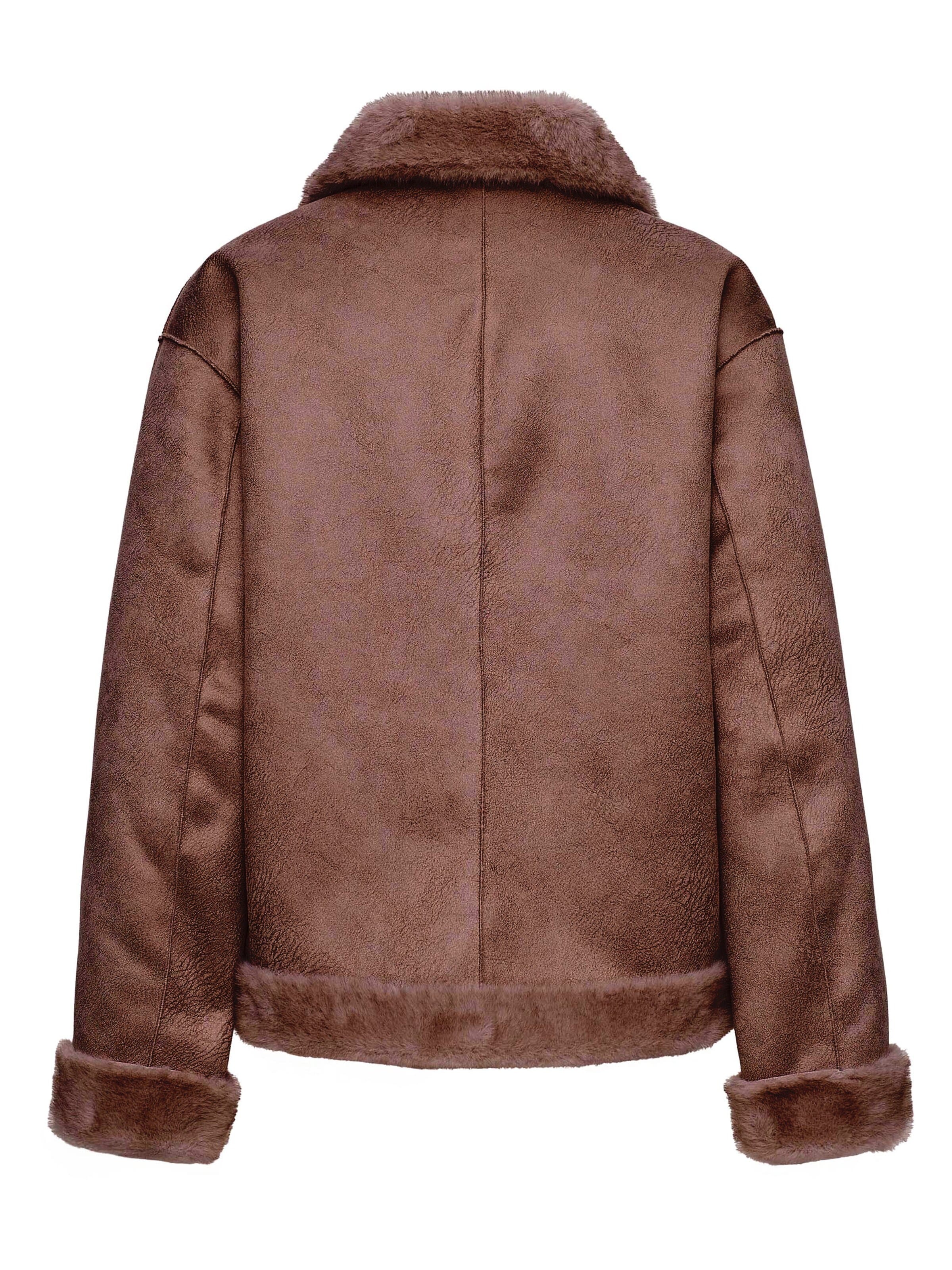 MANISA Between-season jacket 'Kunstpelzjacke' in Brown