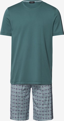 Hanro Kurzarm Pyjama ' Night & Day ' in Grün: Vorderseite
