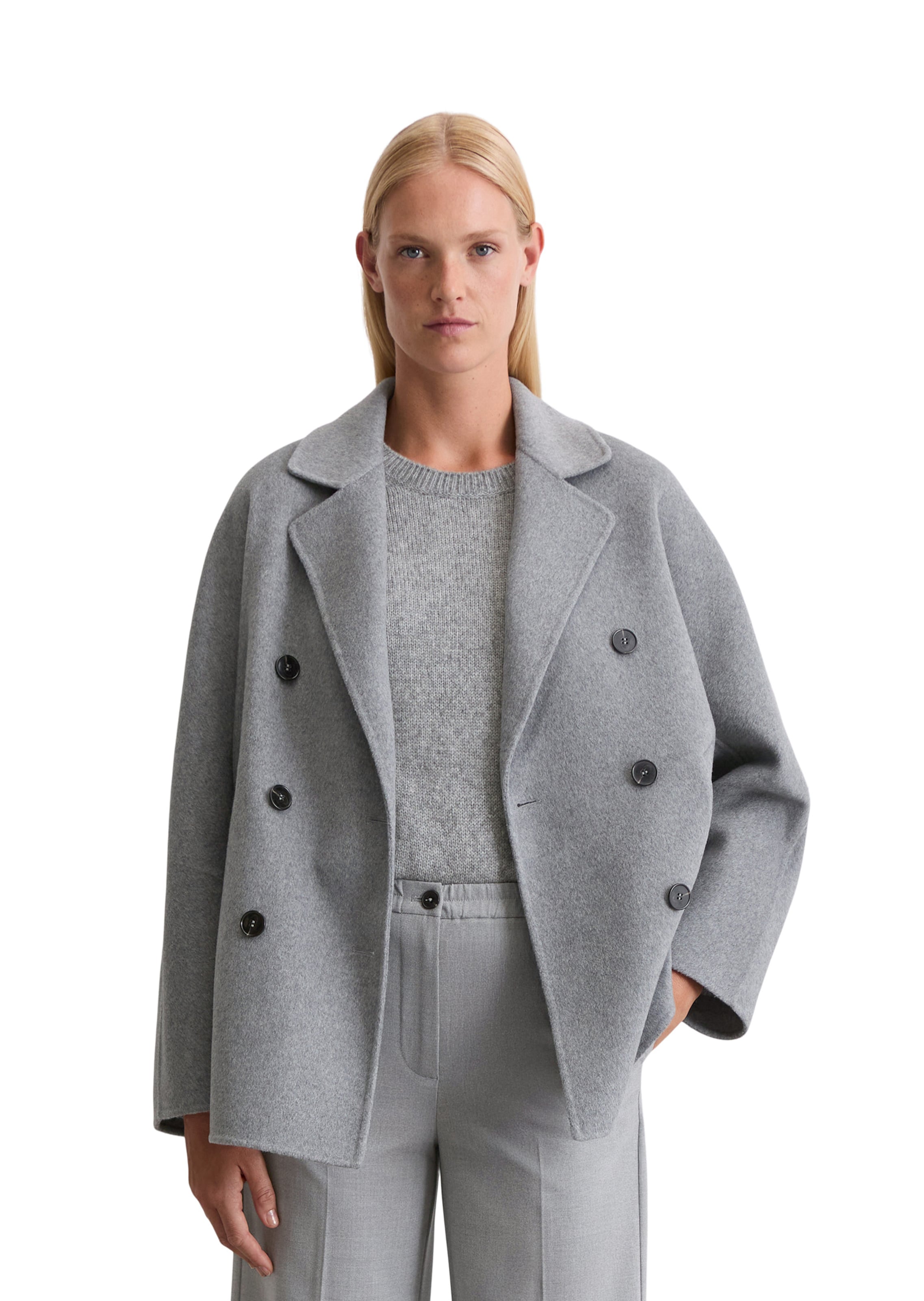 Manteau mi-saison Marc O'Polo en gris : devant