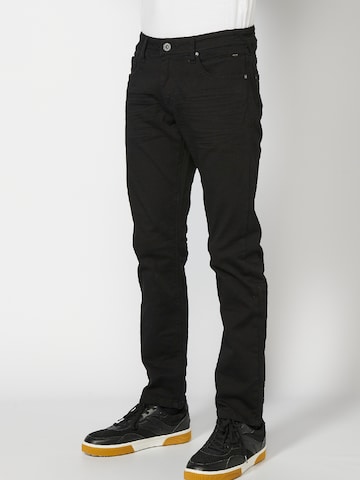 KOROSHI Regular Jeans in Black: front