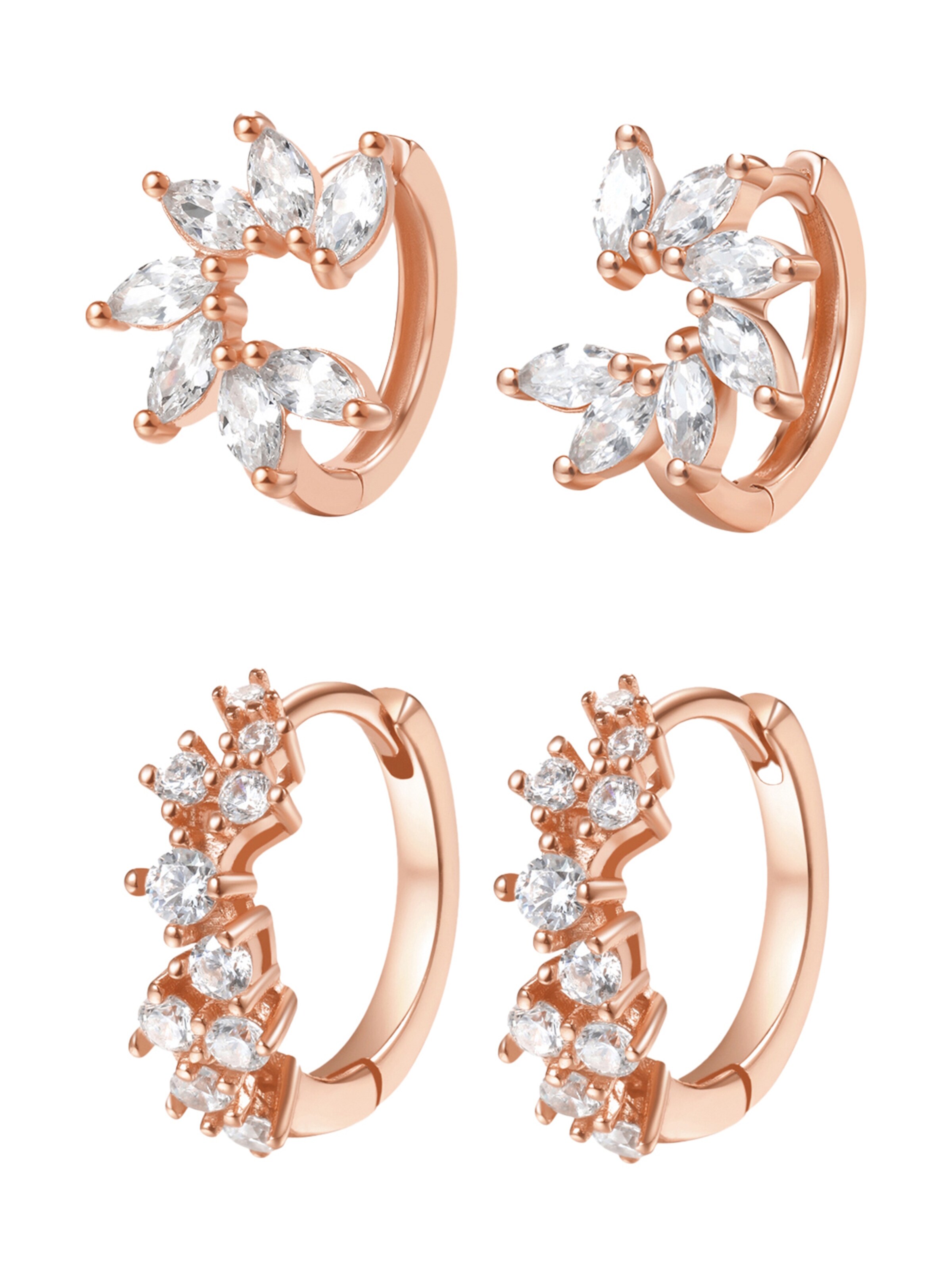 Hey Happiness Oorbellen 'Glitter Duo' in Goud: voorkant