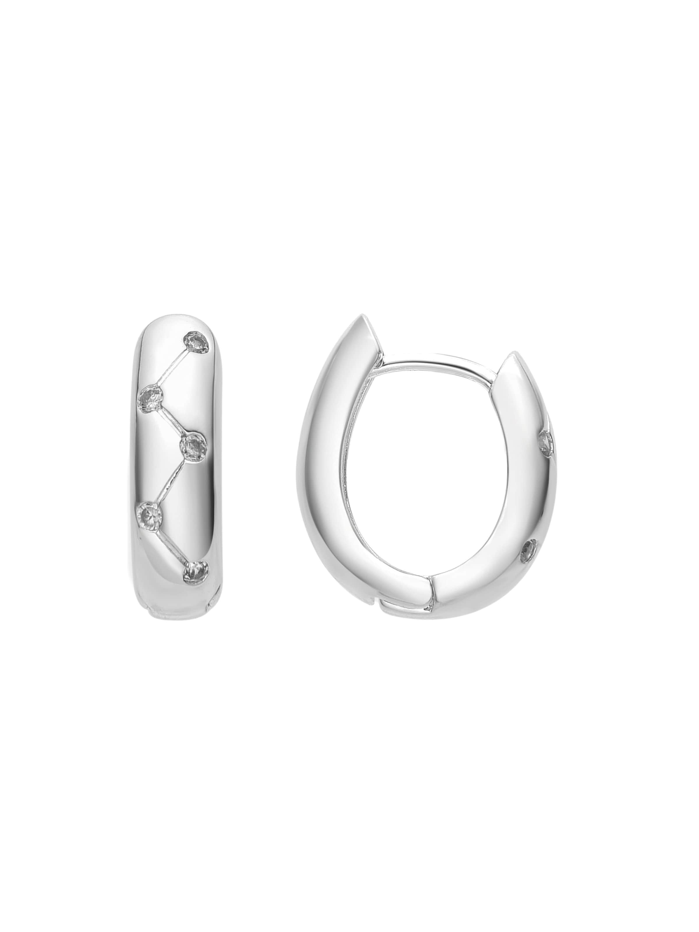Luxenter Earrings 'Donwa' in Silver: front