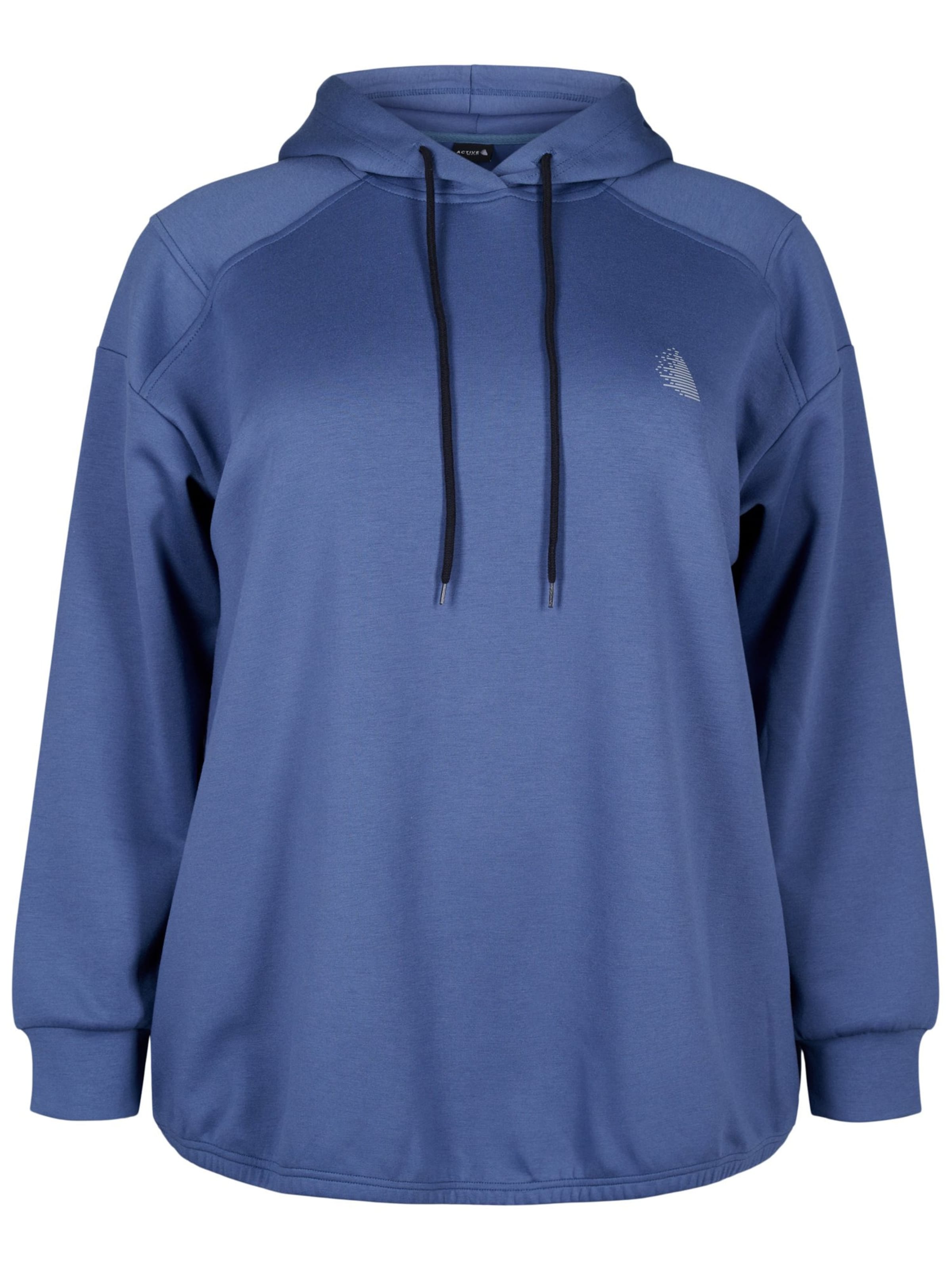 Active by Zizzi Μπλούζα φούτερ 'Akenya' σε μπλε: μπροστά