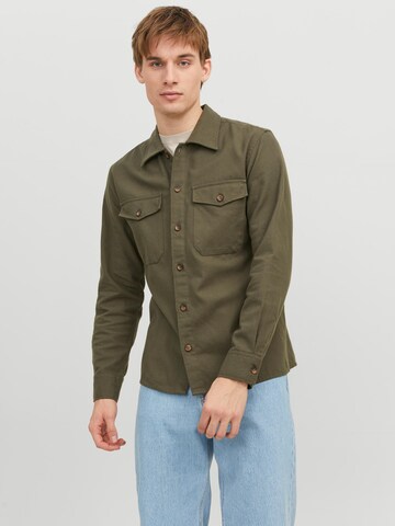 JACK & JONES Regular fit Overhemd 'JJEEddie' in Groen: voorkant
