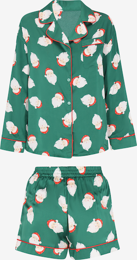 Pižama su šortais 'Cosy' iš swirly, spalva – smėlio spalva / tamsiai žalia / raudona / balta, Prekių apžvalga