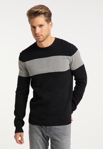 Pull-over MO en noir : devant