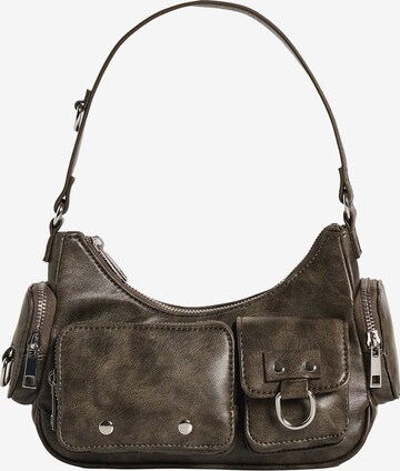 Bershka Shoulder bag in Grey: front