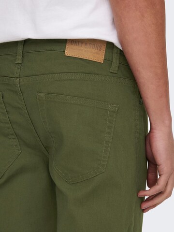 Only & Sons Regular Trousers 'Loom' in Green