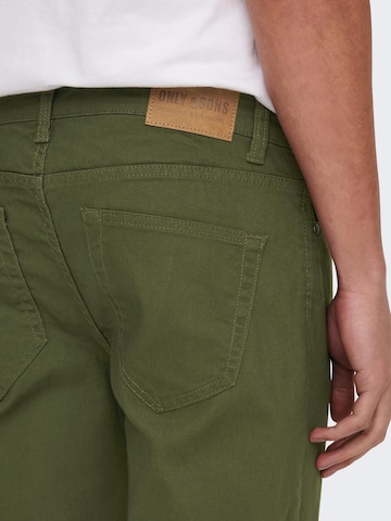 Only & Sons Regular Pants 'Loom' in Green