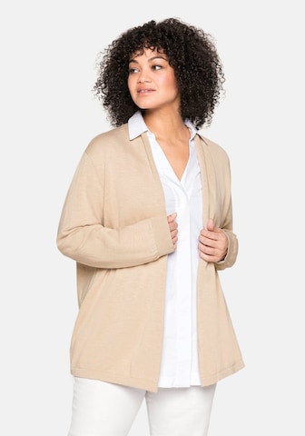 SHEEGO Gebreid vest in Beige: voorkant