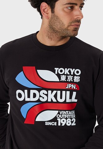 Oldskull Sweatshirt 'Retro Tokyopolis' in Zwart
