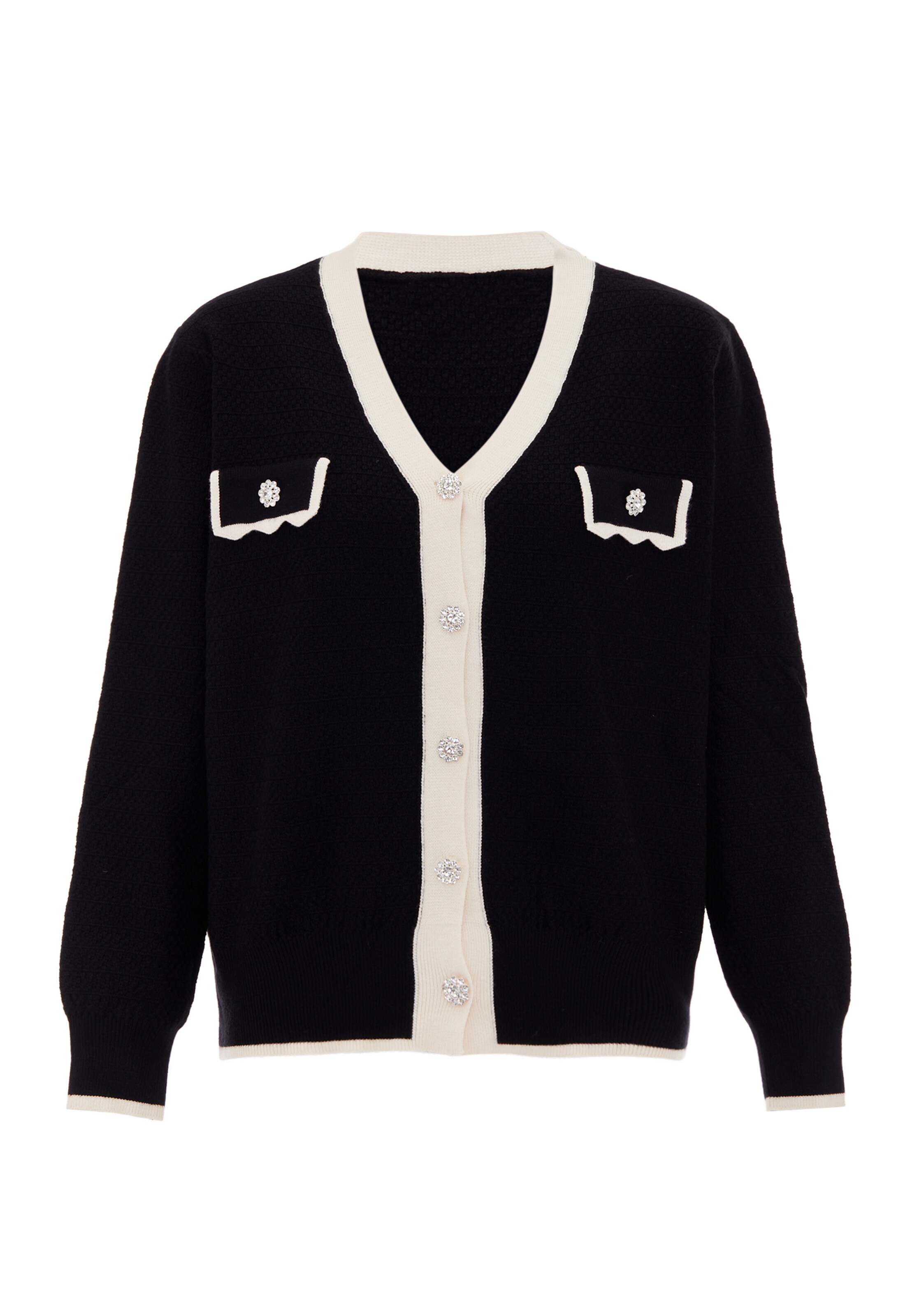 CHANI Gebreid vest in Zwart: voorkant