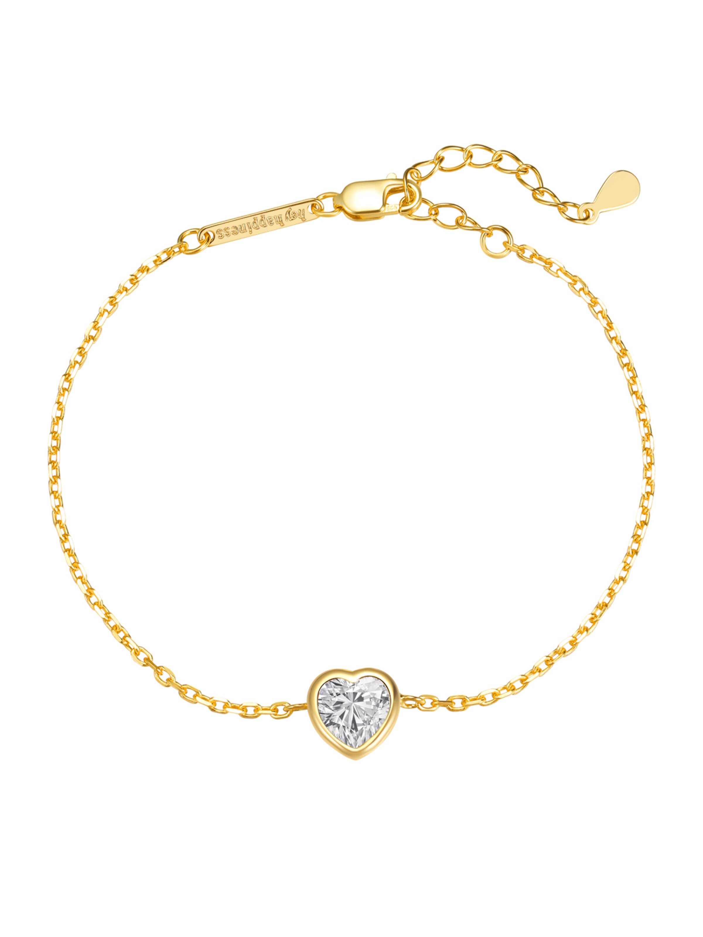 Braccialetto 'Shiny Love' di Hey Happiness in oro: frontale