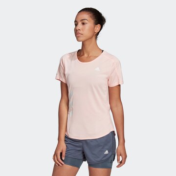 rožinė ADIDAS PERFORMANCE Sportiniai marškinėliai: priekis