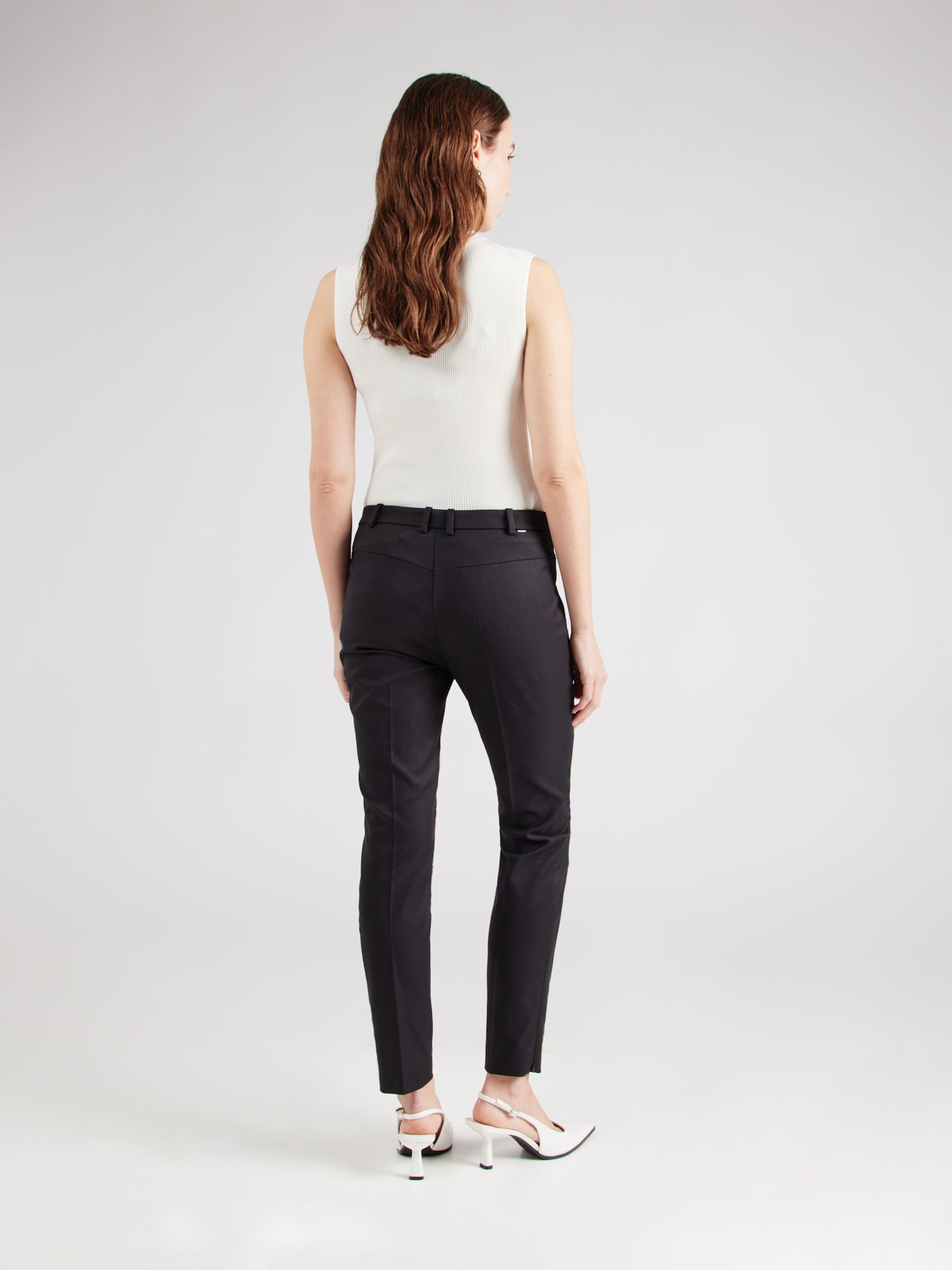 パンツ Hugo Boss Anaita trousers slim fit BOSS - Slim-fit trousers in stretch cotton - Black