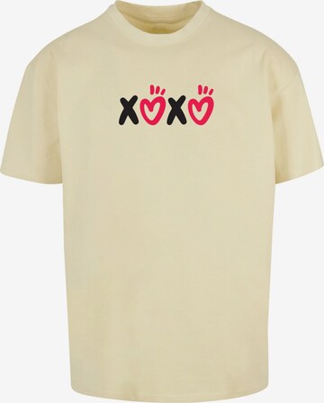 Maglietta ' Valentines Day - XOXO ' di Merchcode in giallo: frontale