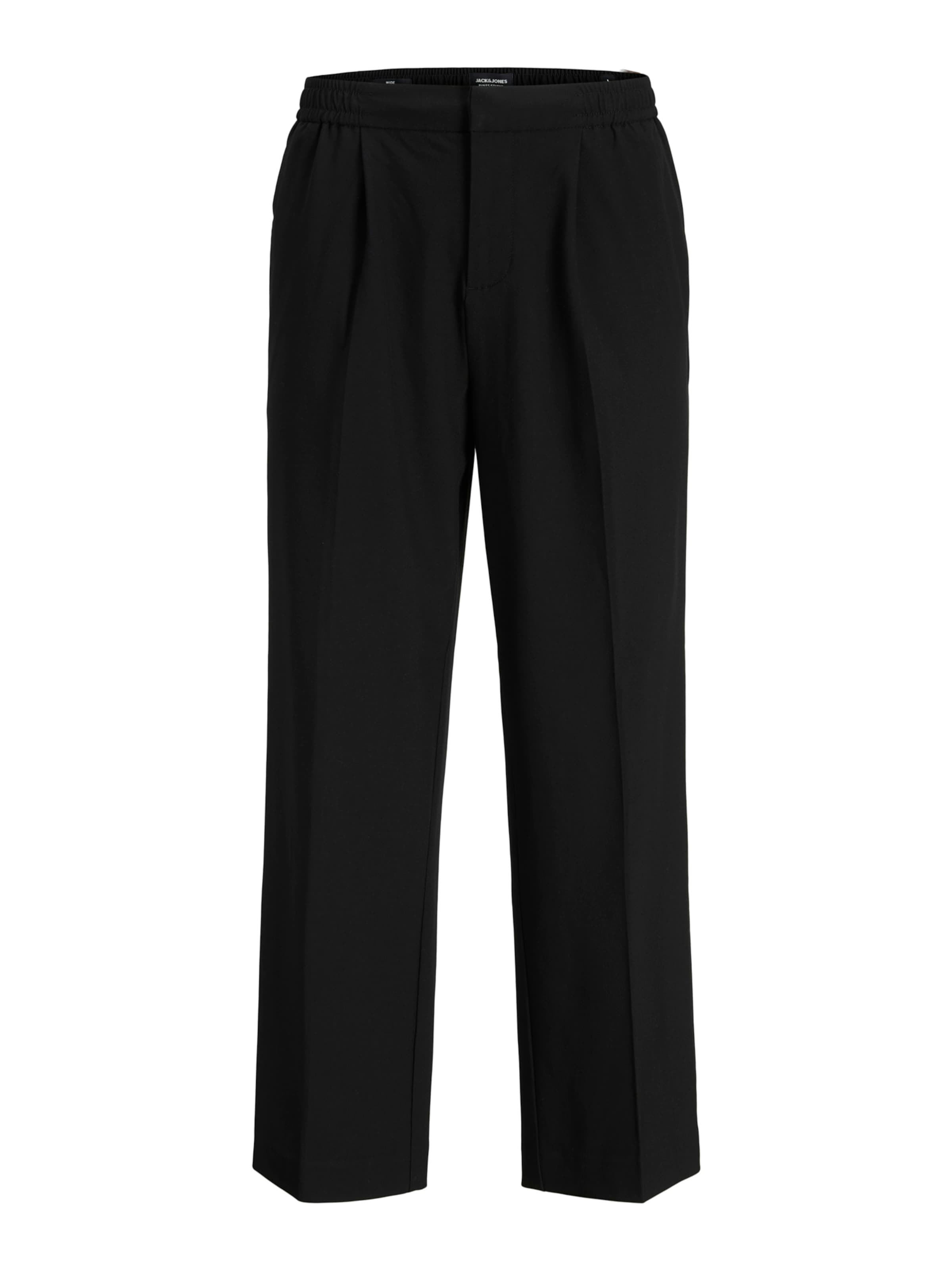 JACK &amp; JONES Loose fit Pleat-front trousers &#x27;JPSTBILL DIEGO&#x27; in Black: front