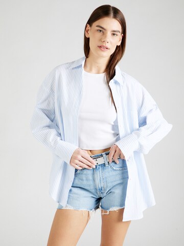 Tommy Jeans Blouse in Blauw: voorkant