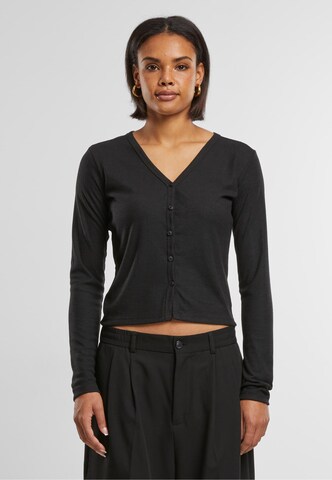 Urban Classics Knit cardigan in Black: front