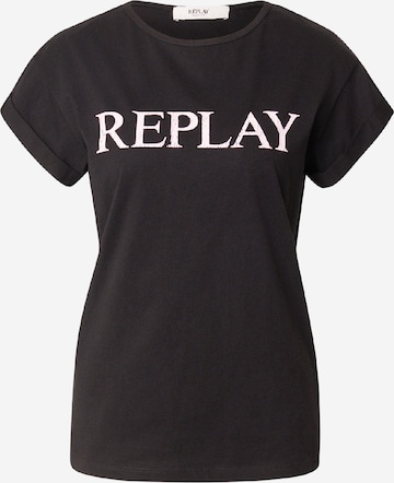 Tricou de la REPLAY pe negru: față
