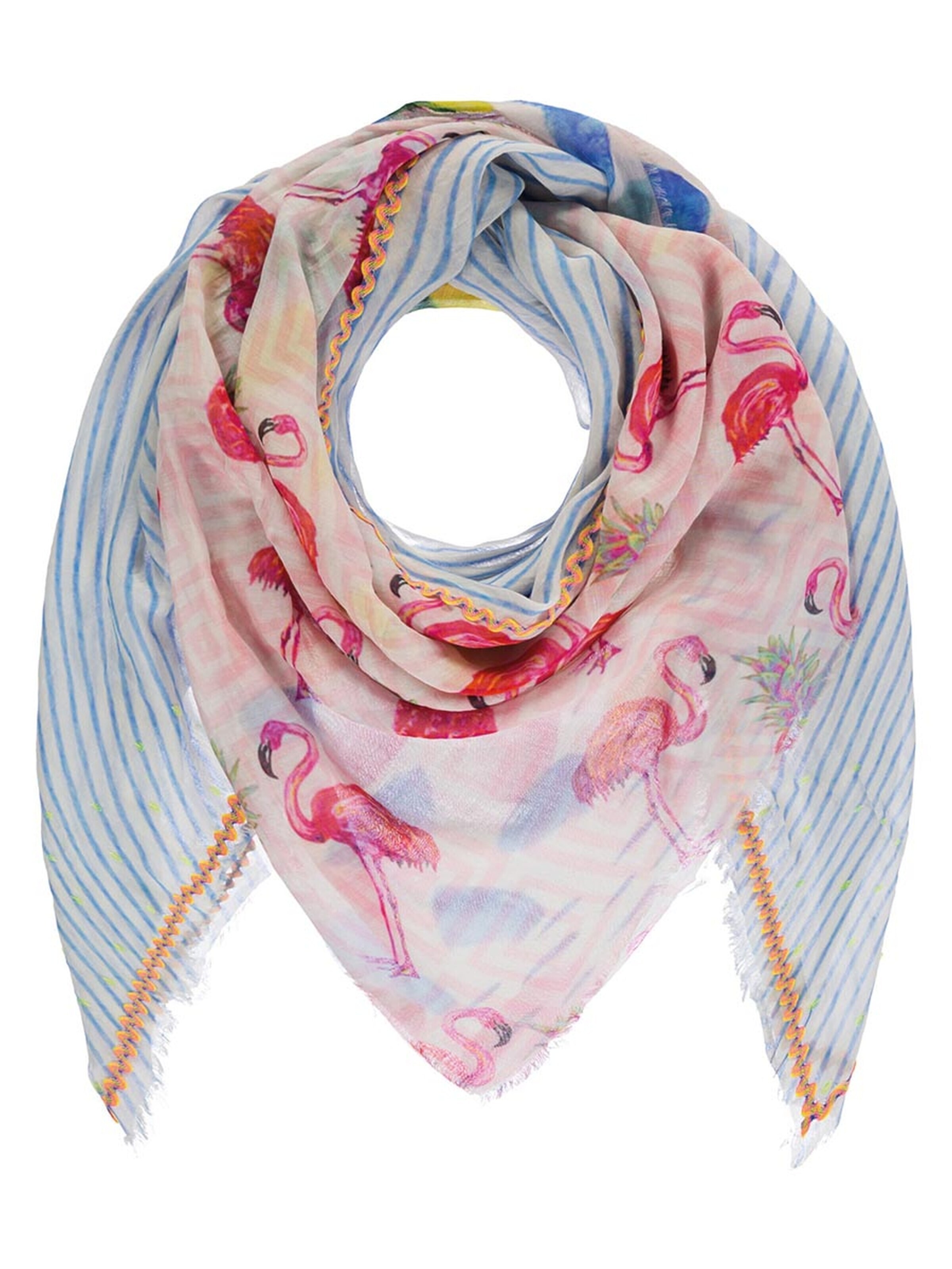 Passigatti Tuch 'Schal bunt mit Patch Design'‌‌ in One Size in pink, Produktansicht