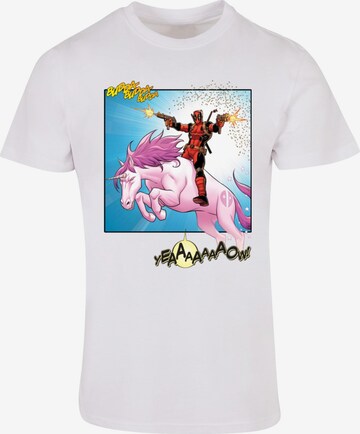 ABSOLUTE CULT T-Shirt 'Deadpool - Unicorn Battle' in Weiß: predná strana