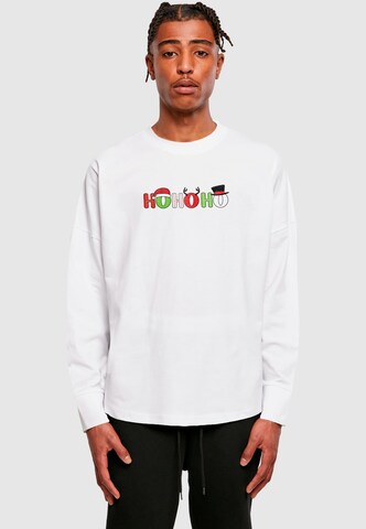 Merchcode Shirt 'Chistmas Ho Ho Ho' in Weiß: Vorderseite
