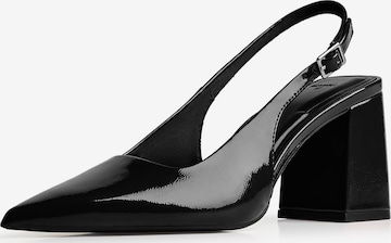 BershkaCipele s potpeticom i otvorenom petom - crna boja: prednji dio