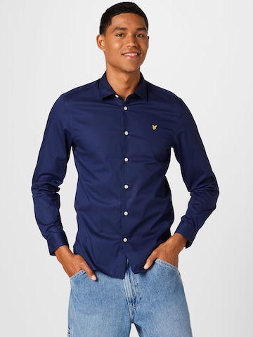 Lyle & Scott Slim fit Button Up Shirt in Blue: front