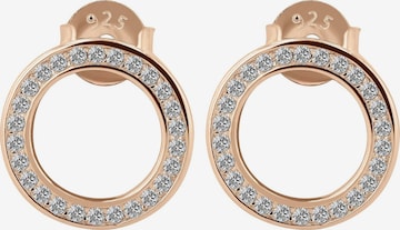 Akzent Ohrringe '"Florence" aus 925 Sterlingsilber, rhodiniert, langlebig' in Gold: Vorderseite