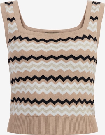 Top in maglia di faina in beige: frontale