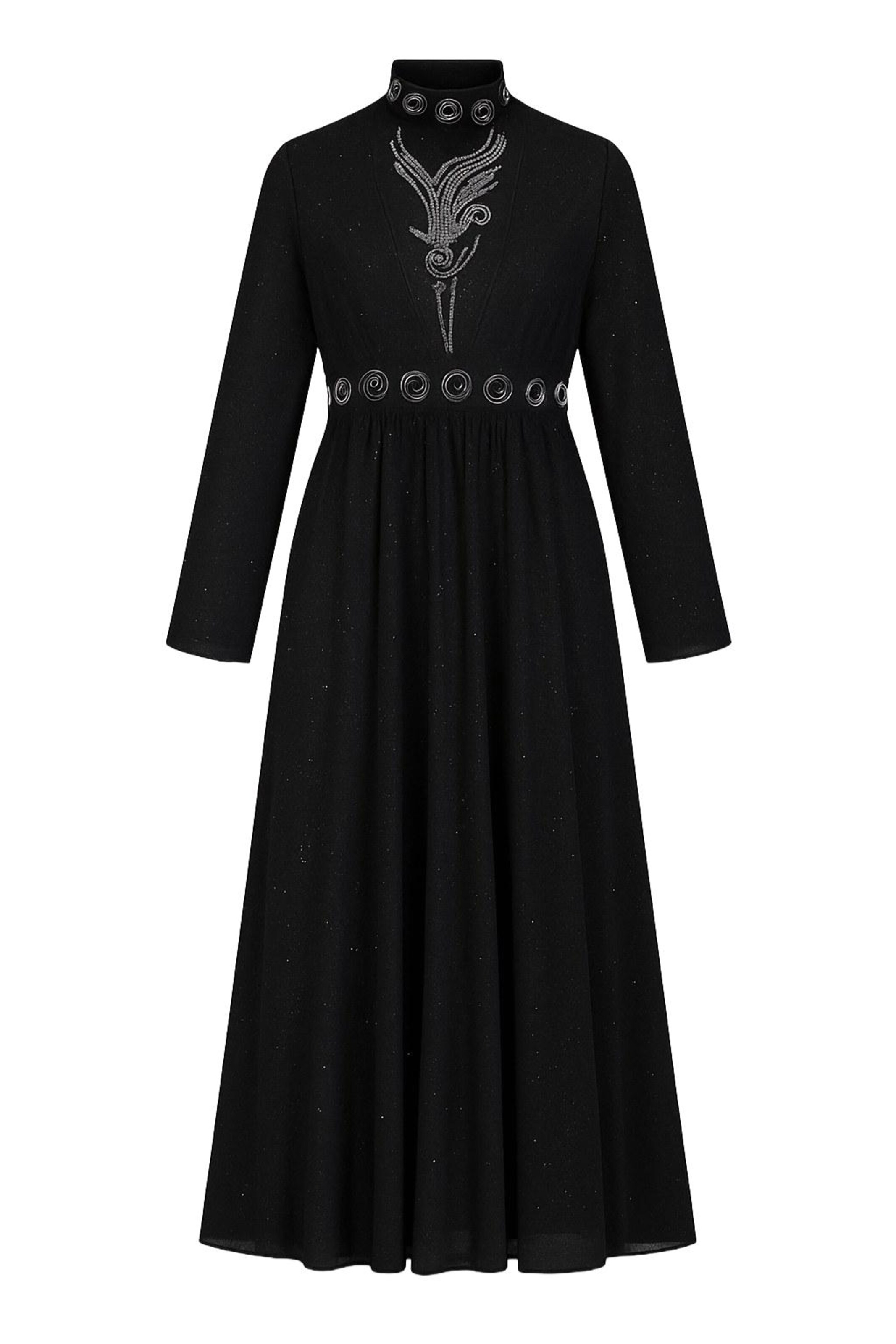 MODAMIHRAM Kleid in schwarz / silber / transparent, Produktansicht