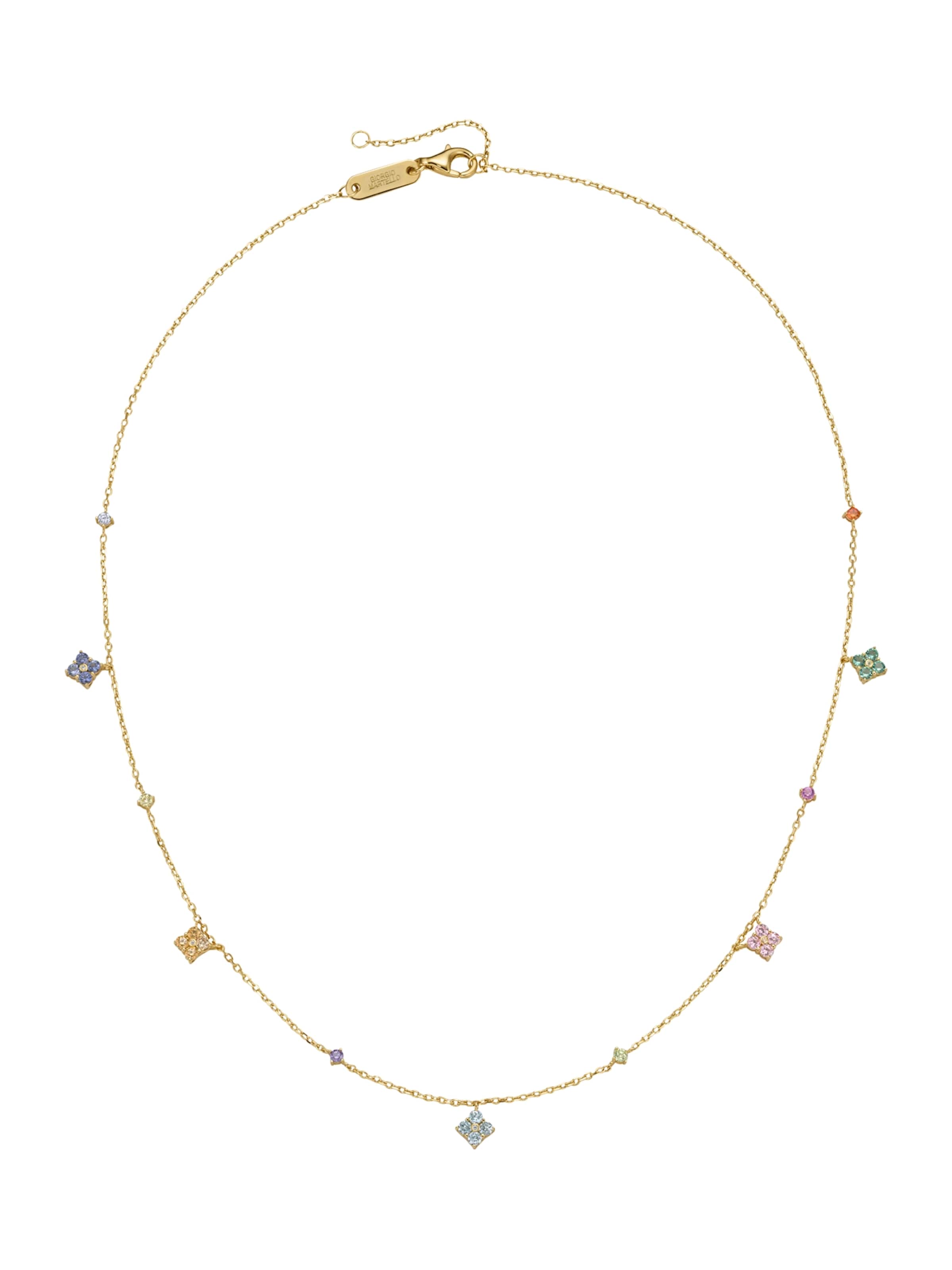 Giorgio Martello Milano Kette in blau / gold / grün / hellpink, Produktansicht