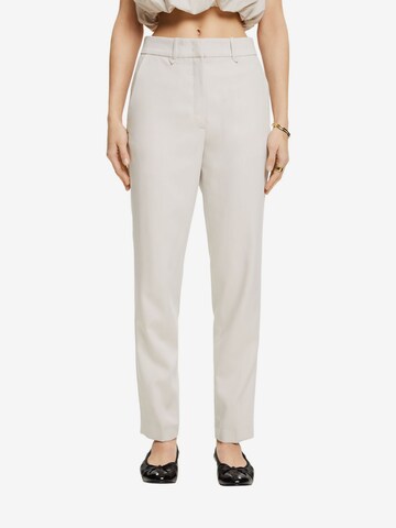 ESPRIT Regular Pleated Pants in White: front